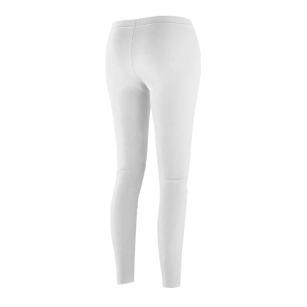 White - Women's Mid-rise Casual Leggings
