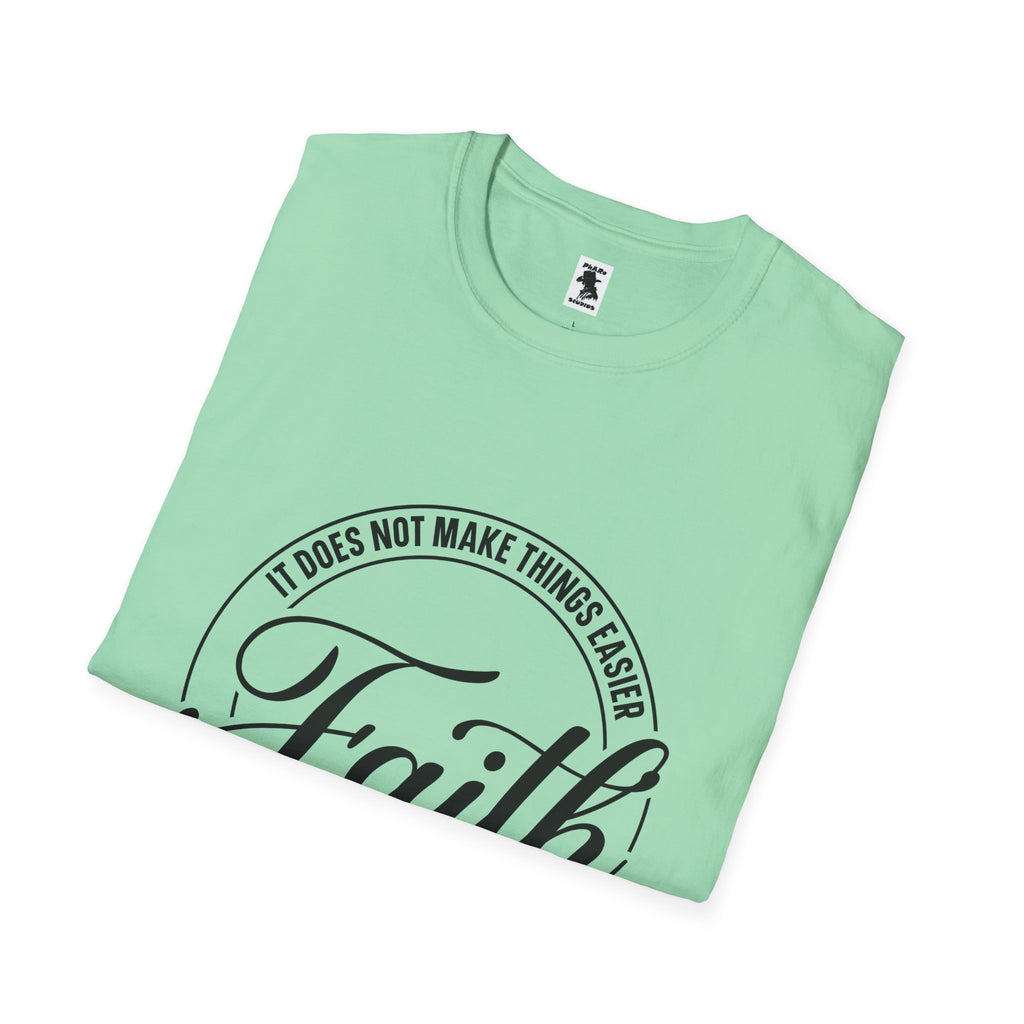 Inspirational Faith T-Shirt - Unisex Softstyle Tee with Luke 1:37 Quote