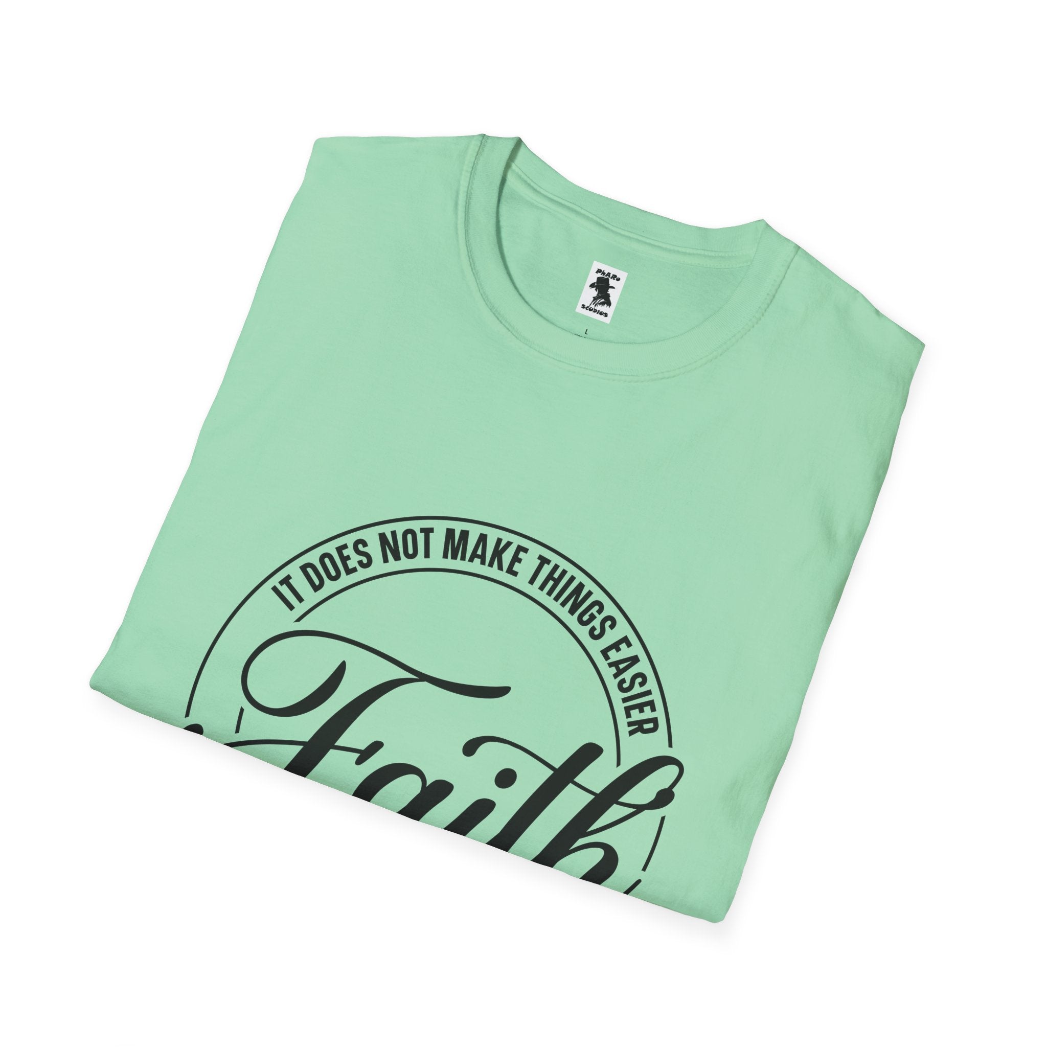 Inspirational Faith T-Shirt - Unisex Softstyle Tee with Luke 1:37 Quote
