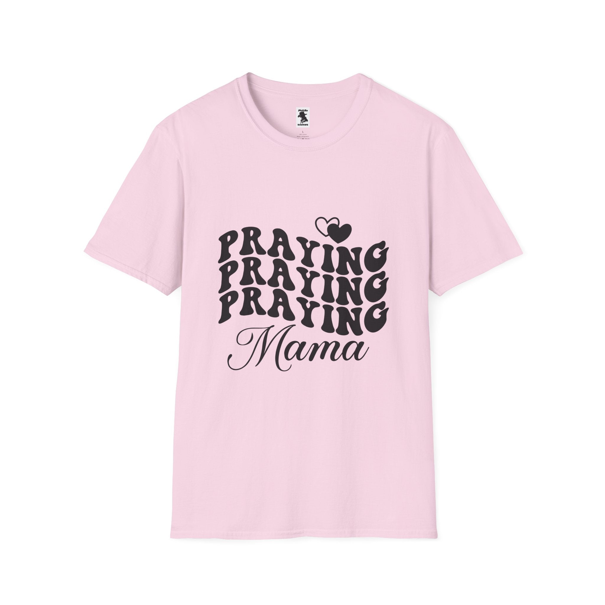 Praying Mama Unisex Softstyle T-Shirt - Inspirational, Comfortable Tee for Moms
