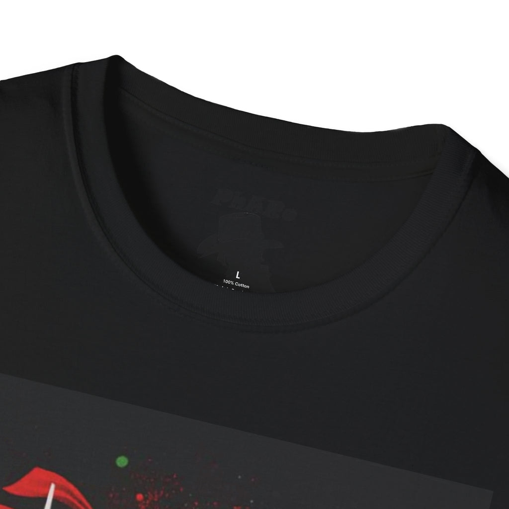 Bold Graphic Unisex T-Shirt - Edgy Design with Red and Green Elements