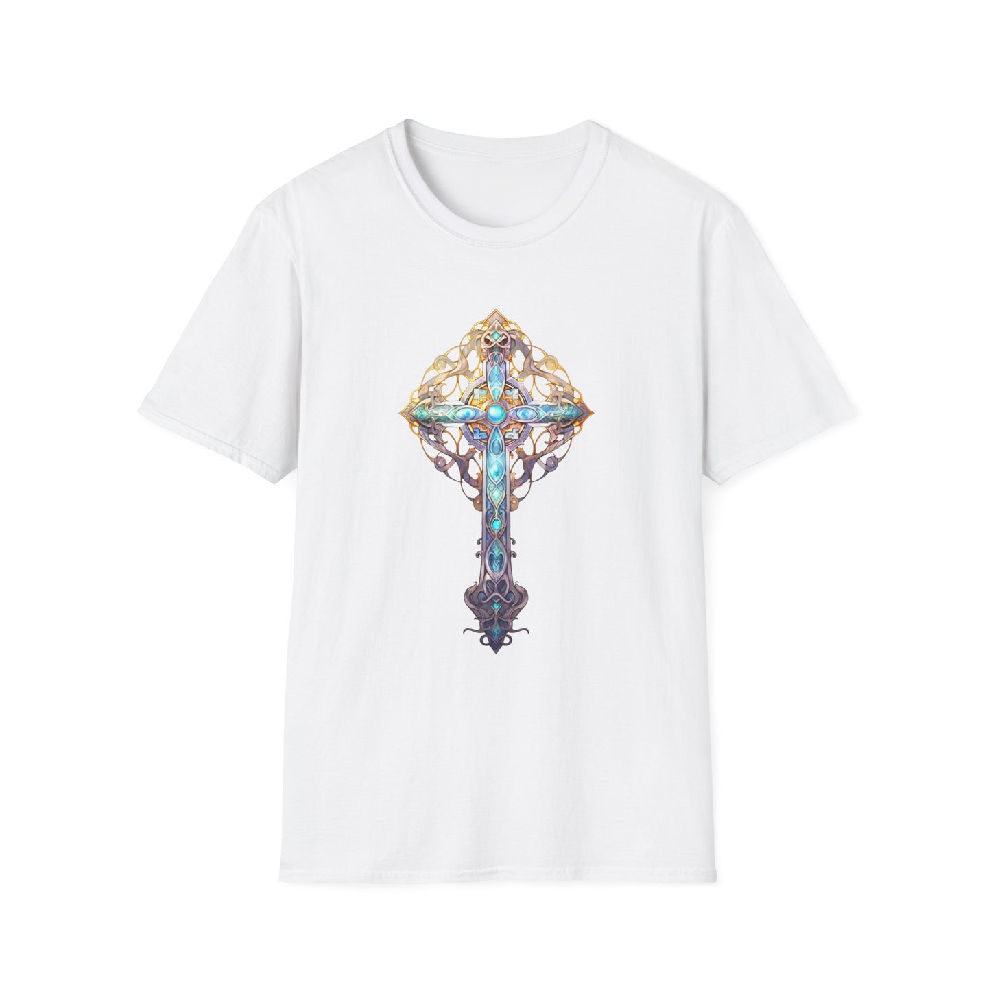 Ornate Stained Glass Cross T-Shirt