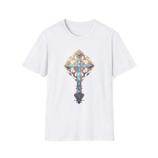 Ornate Stained Glass Cross T-Shirt