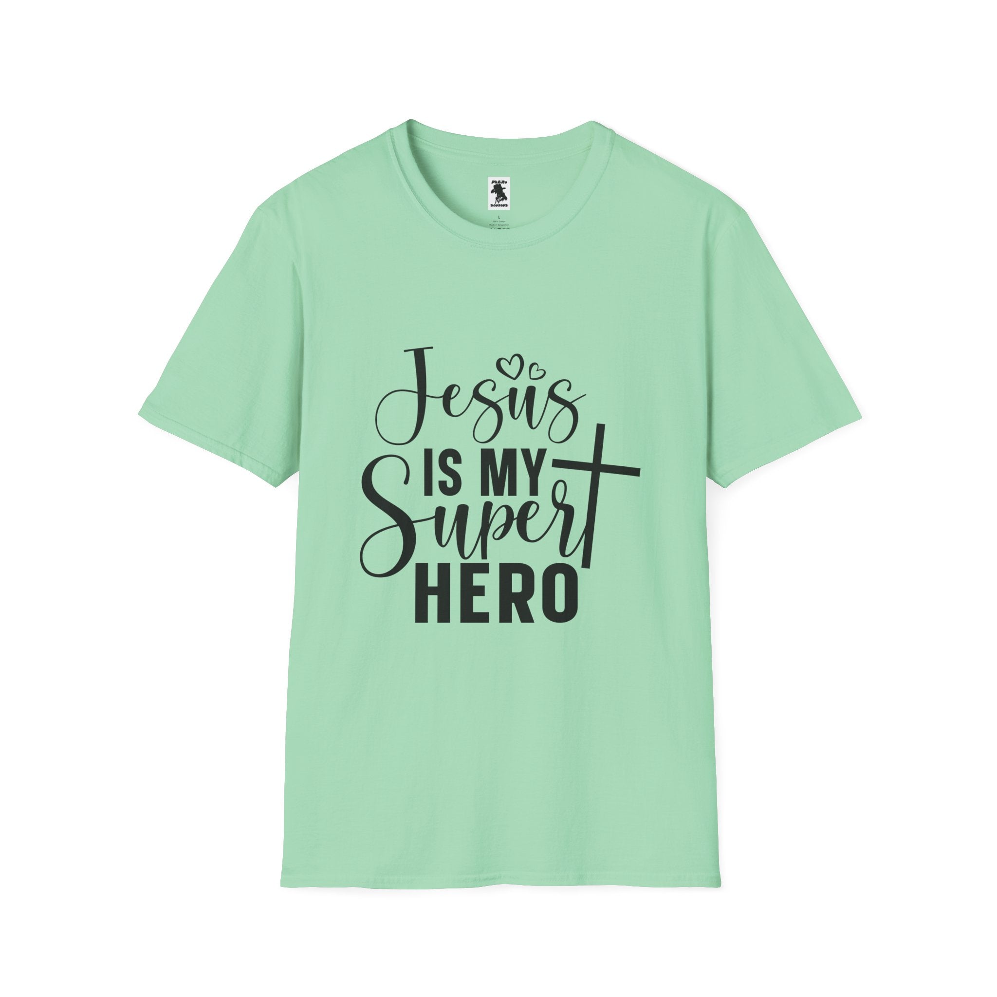 Unisex Softstyle T-Shirt - 'Jesus is My Superhero' Inspirational Tee