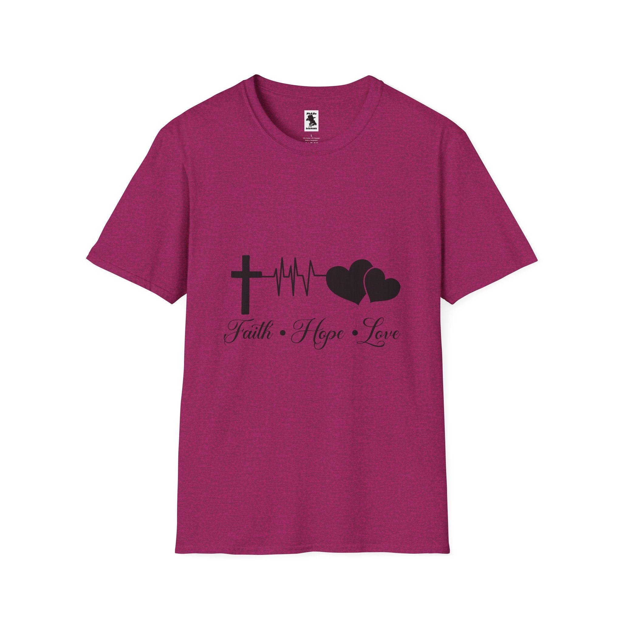 Faith Hope Love Unisex Softstyle T-Shirt - Inspirational Graphic Tee