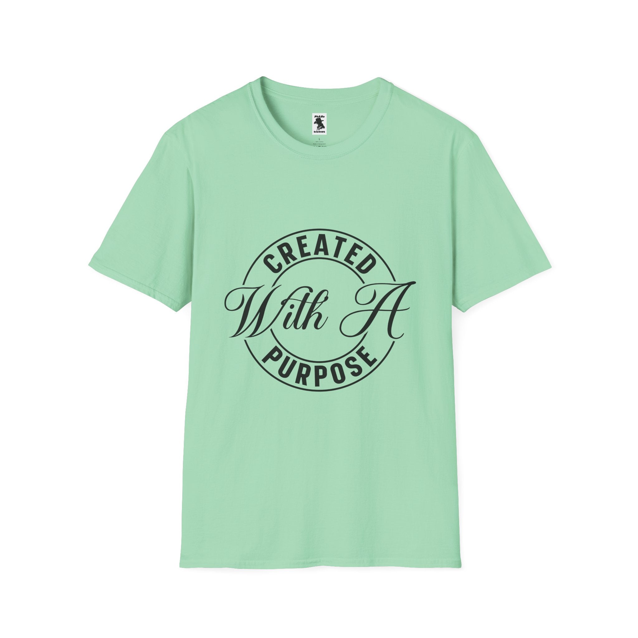 Inspirational Unisex Softstyle T-Shirt - 'Created With A Purpose'