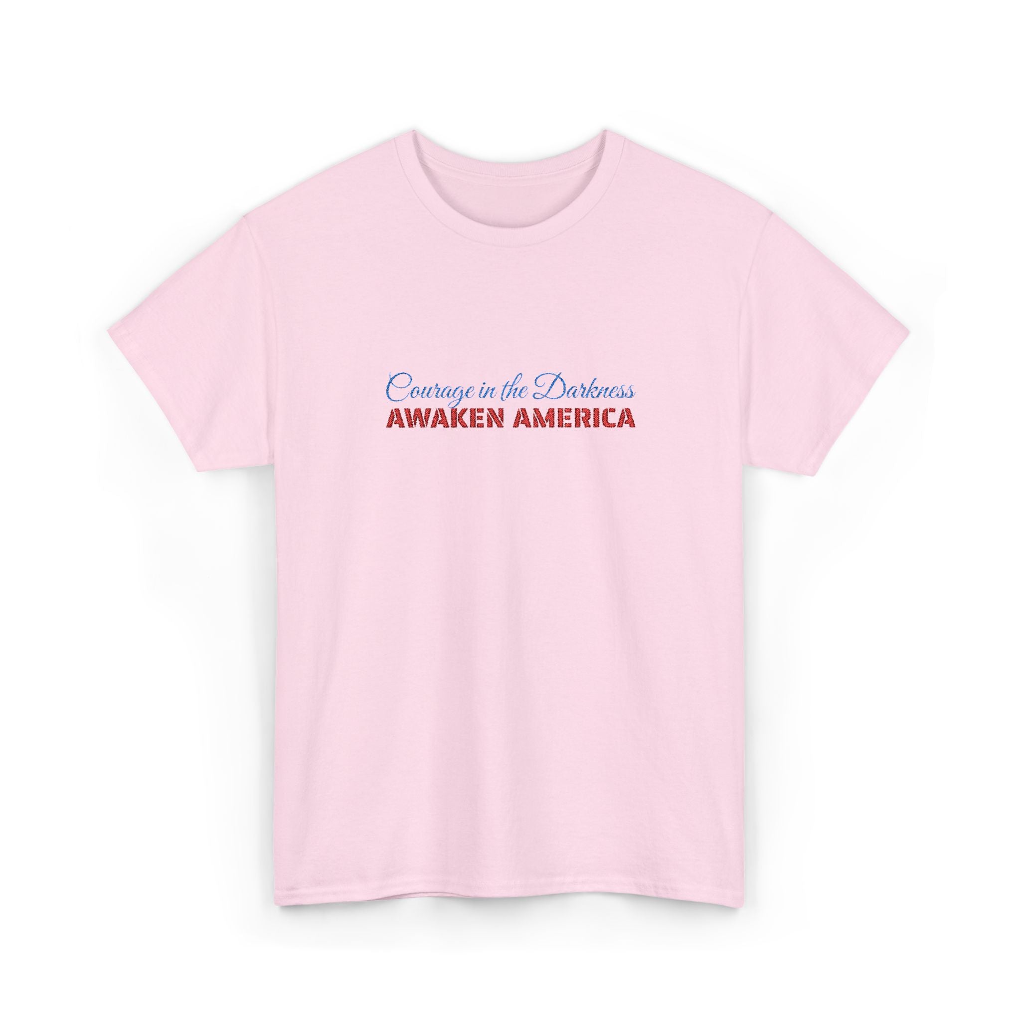 Courage in the Darkness Unisex Embroidered Cotton T-Shirt, Patriotic Tee, Independence Day Gift, Casual Wear, Everyday Comfort