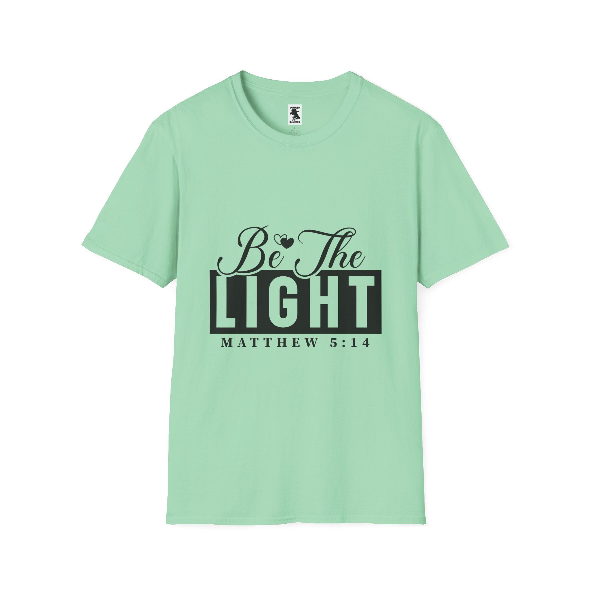 Inspirational Unisex Softstyle T-Shirt - 'Be The Light' Matthew 5:14