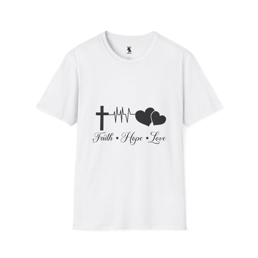 Faith Hope Love Unisex Softstyle T-Shirt - Inspirational Graphic Tee