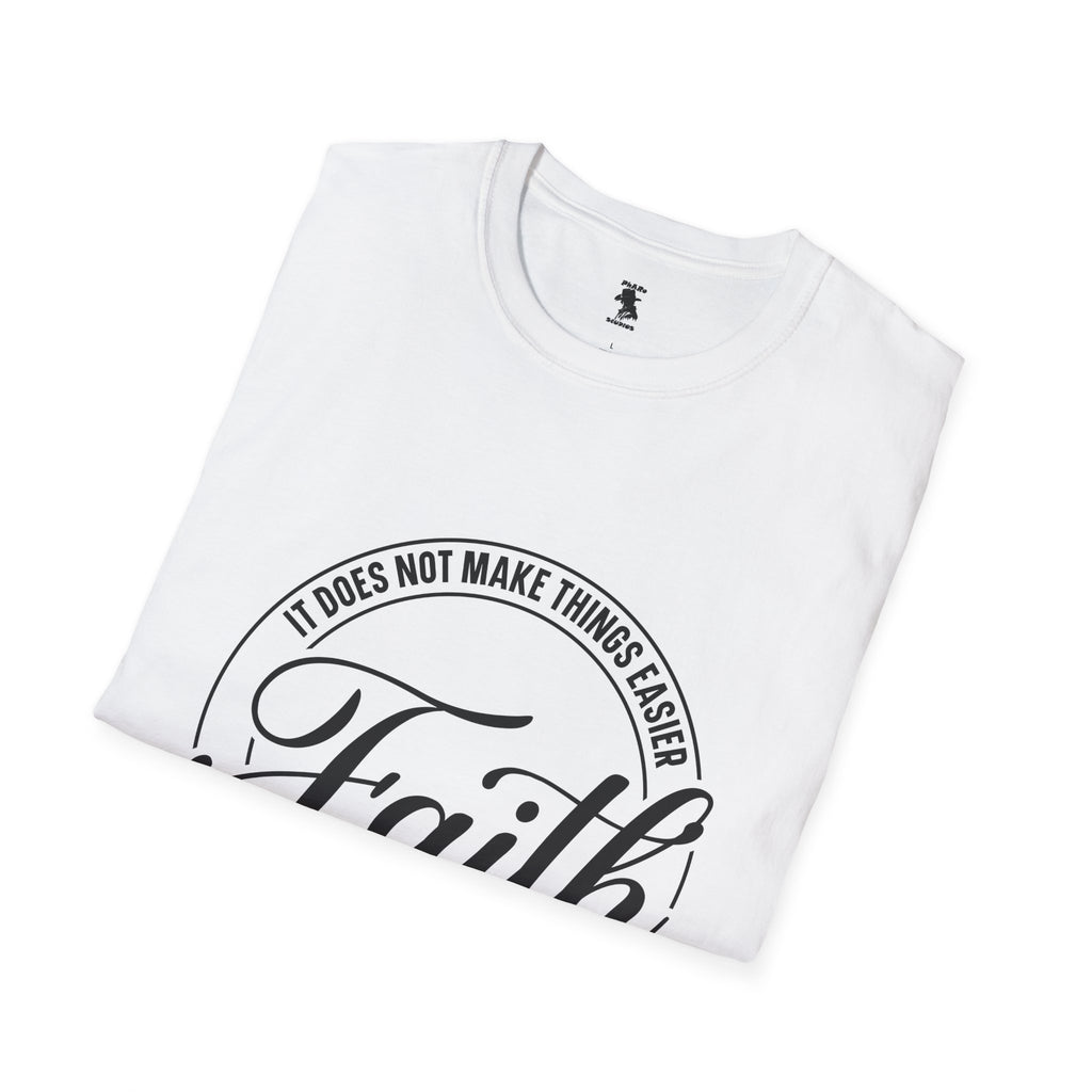 Inspirational Faith T-Shirt - Unisex Softstyle Tee with Luke 1:37 Quote