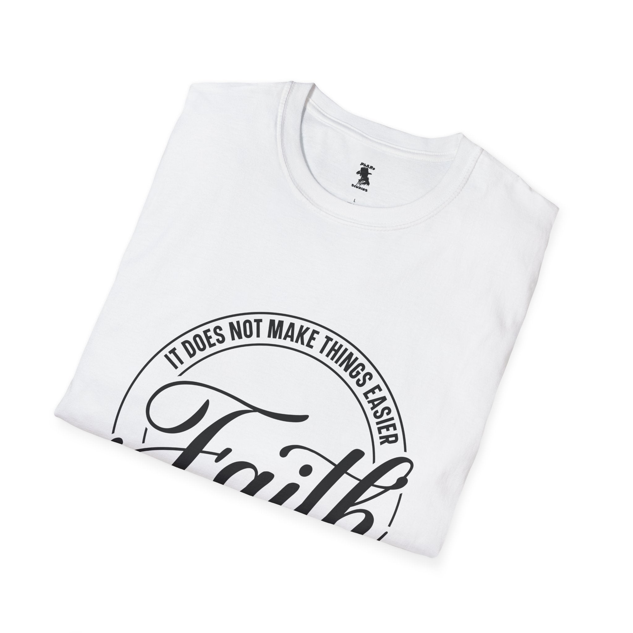 Inspirational Faith T-Shirt - Unisex Softstyle Tee with Luke 1:37 Quote