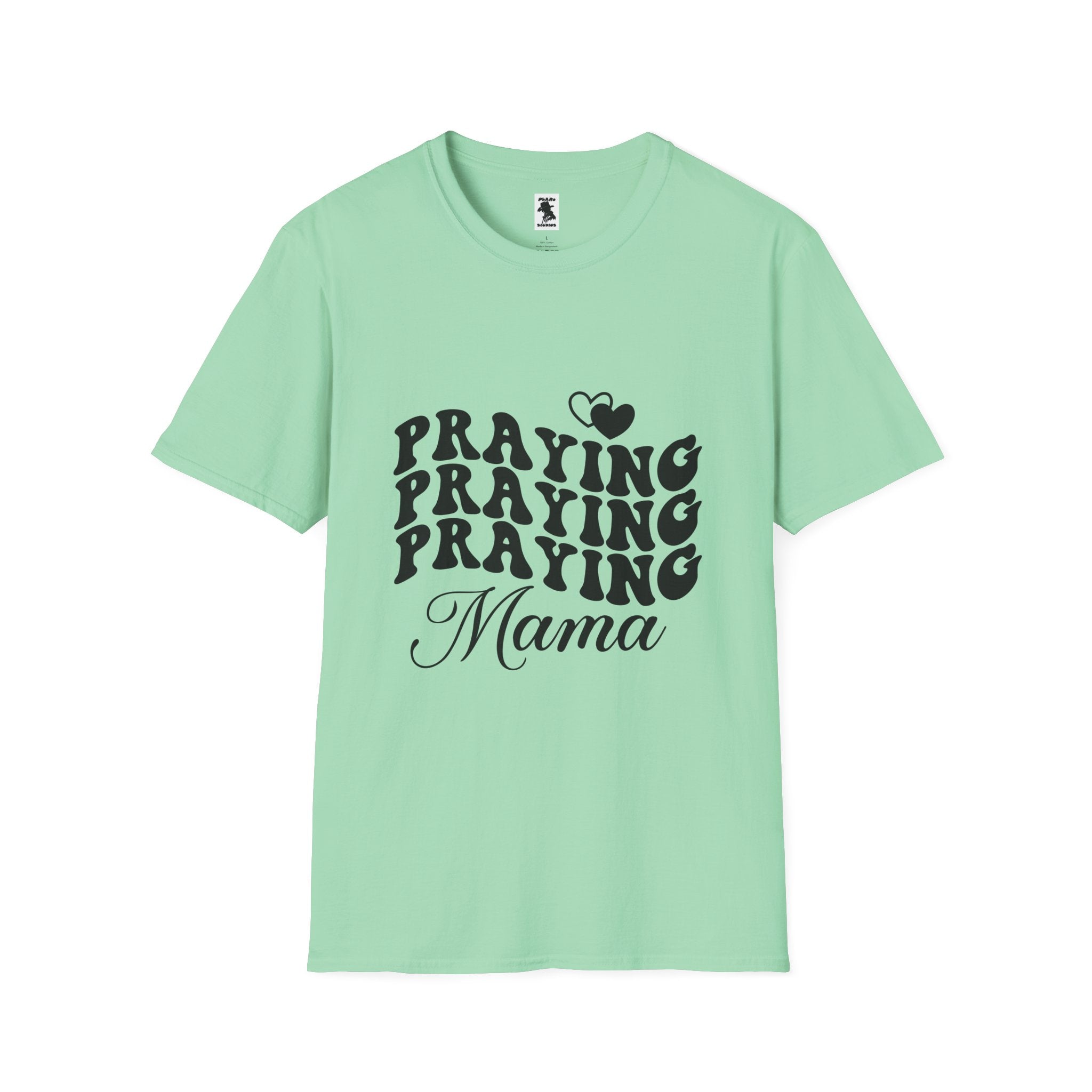 Praying Mama Unisex Softstyle T-Shirt - Inspirational, Comfortable Tee for Moms