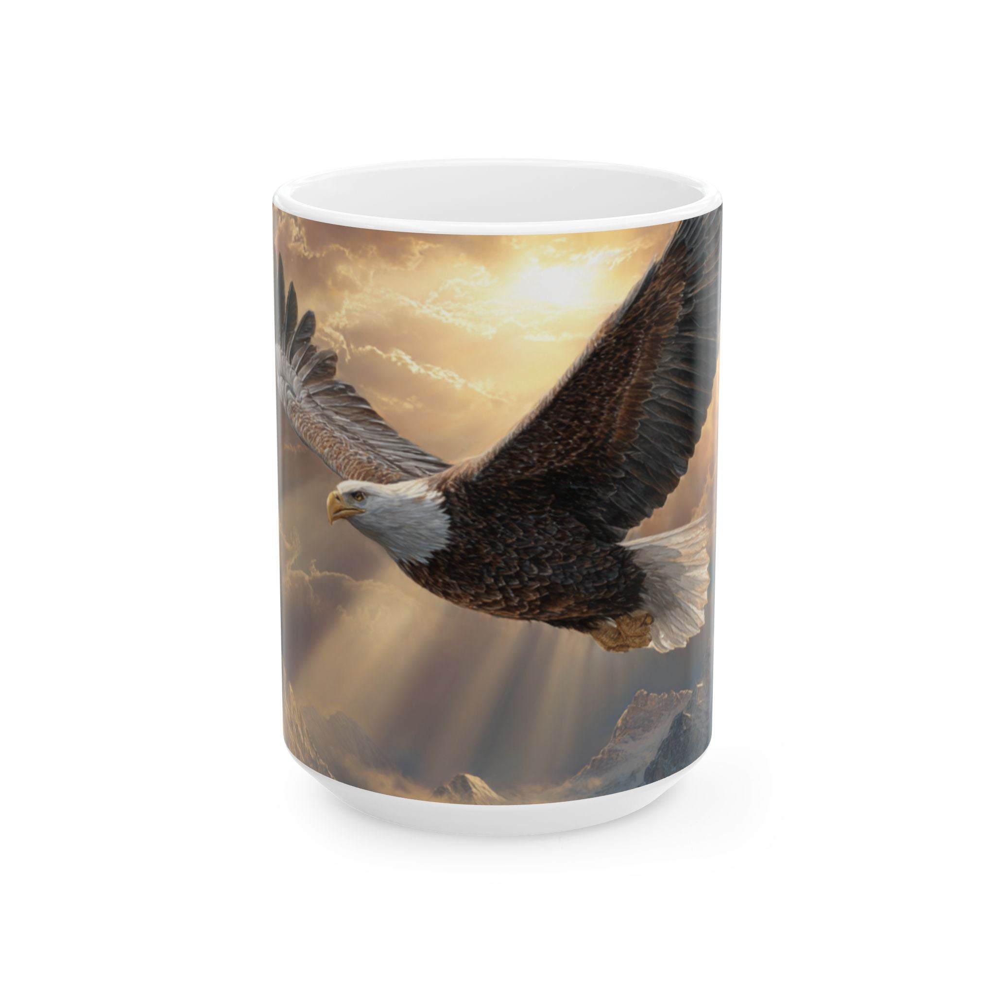 Patriots of Courage Ceramic Mug - Nature Lover Gift, Wildlife Decor, Coffee Mug for Bird Enthusiasts, Imagery of Freedom, Nature Coffee Cup