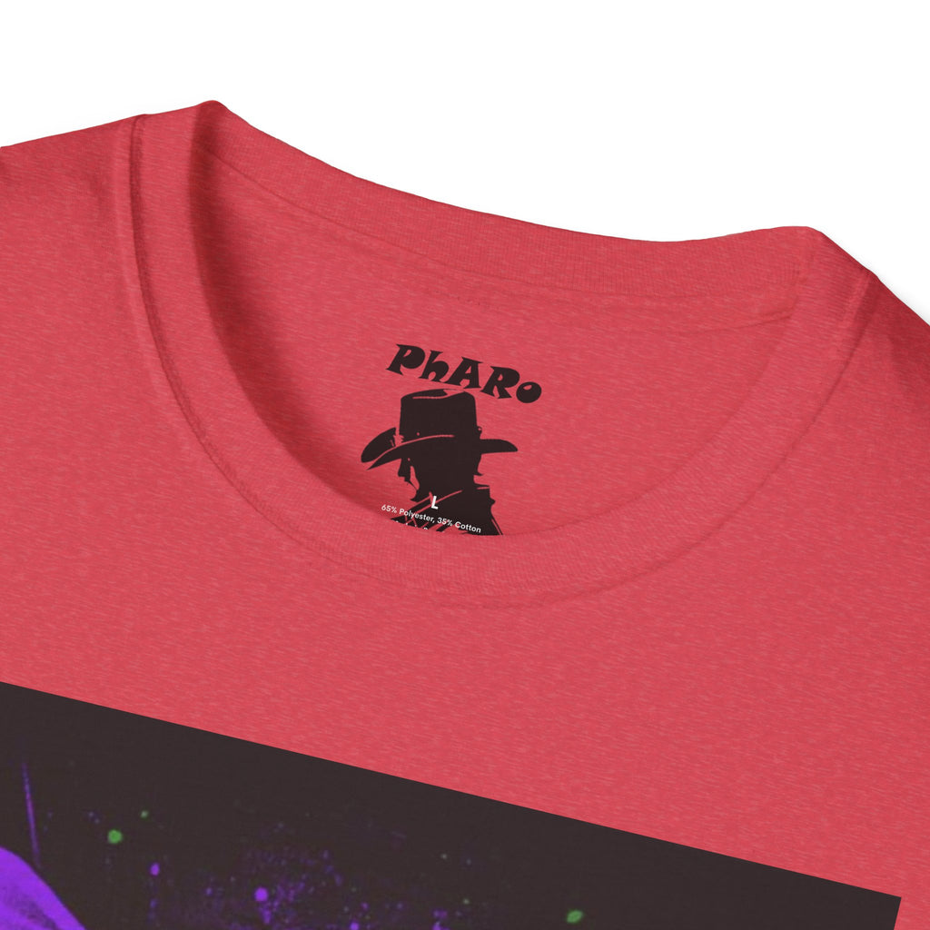 Bold Graphic Unisex T-Shirt - Edgy Design with Purple and Green Elements