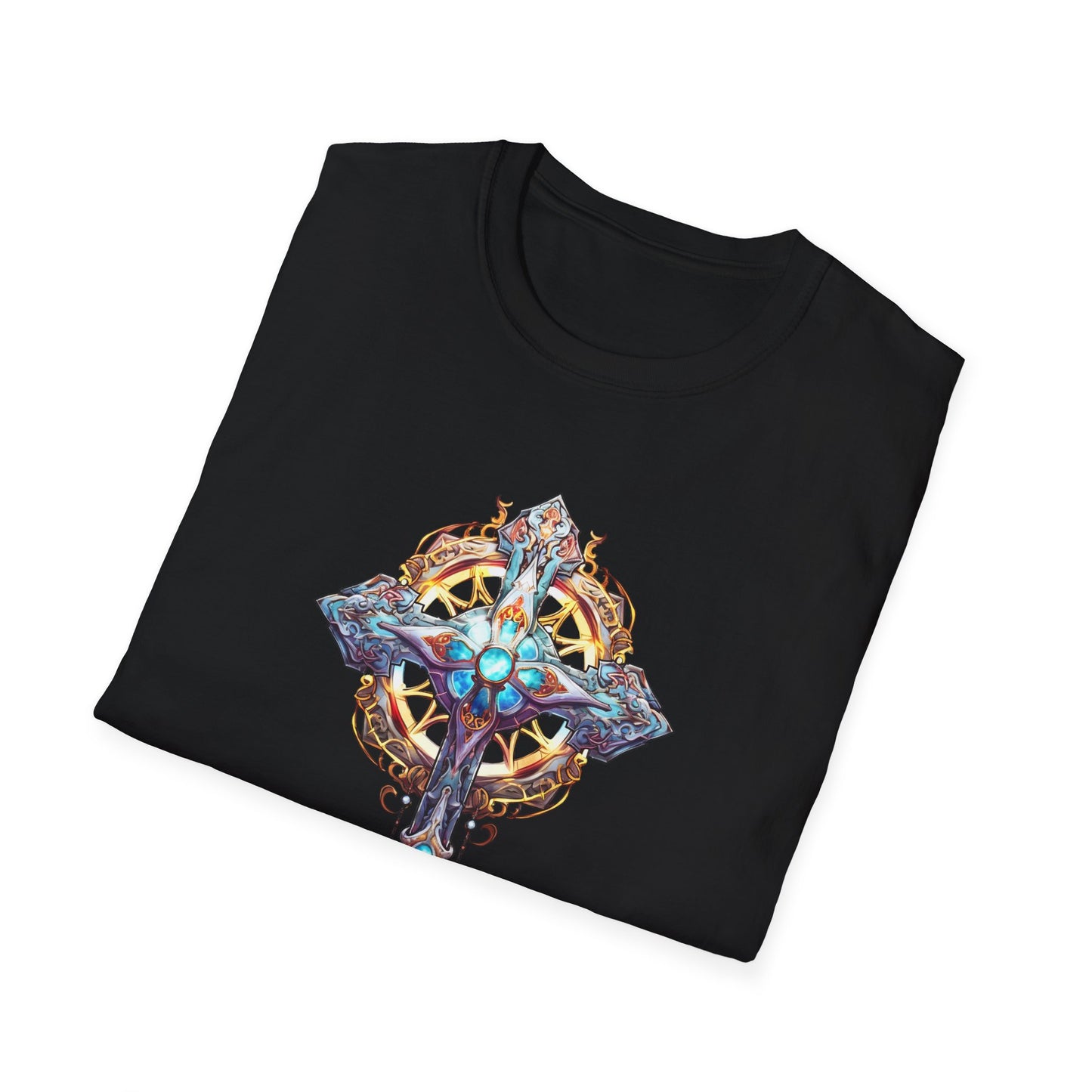 Mystic Crystal Cross T-Shirt — Ornate Fantasy Keyblade Design