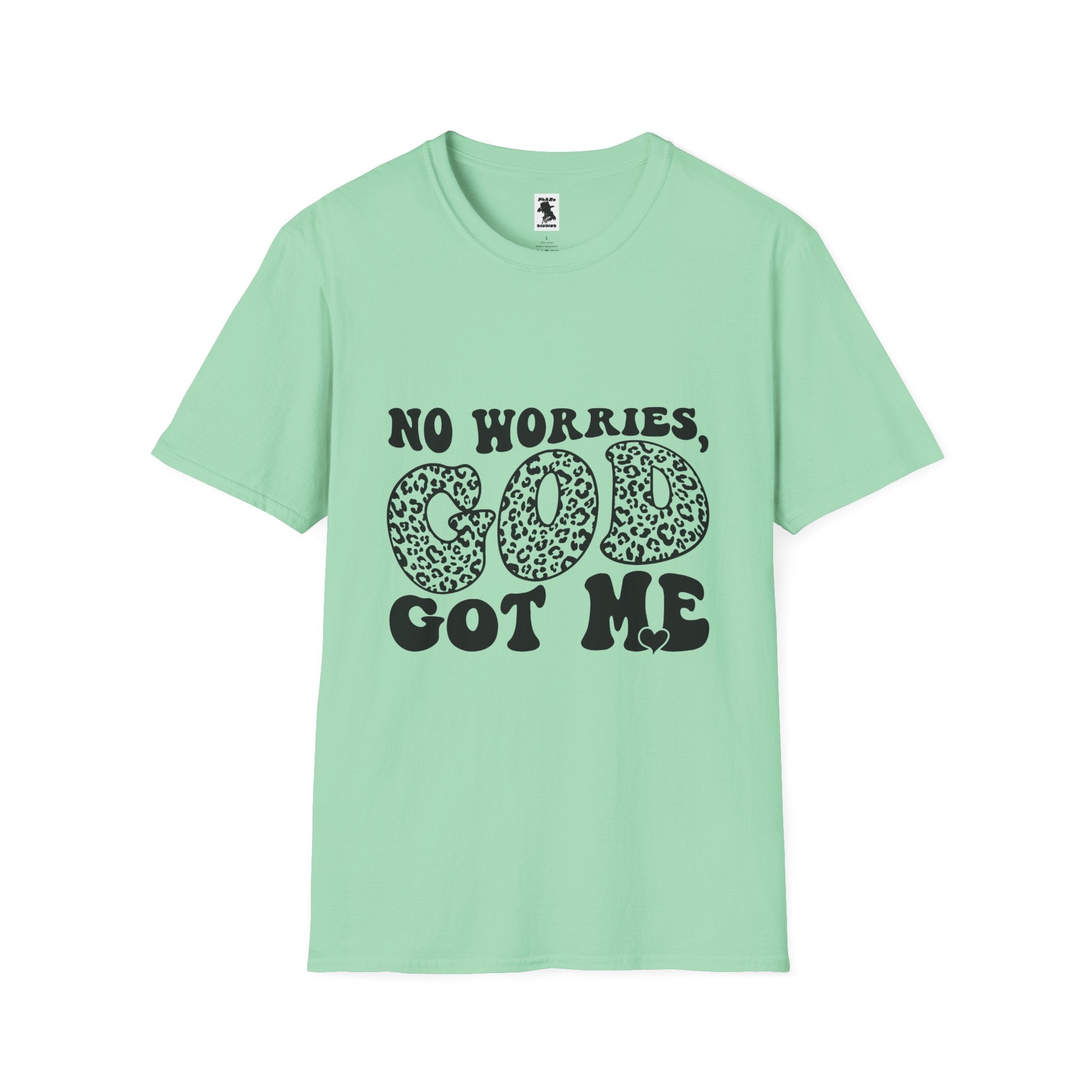 Inspirational Unisex Softstyle T-Shirt | "No Worries, God Got Me"