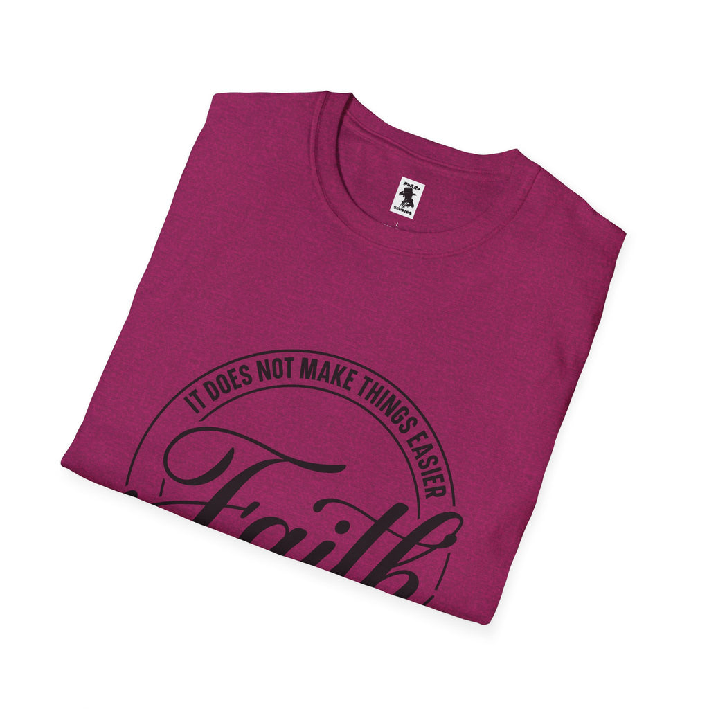 Inspirational Faith T-Shirt - Unisex Softstyle Tee with Luke 1:37 Quote