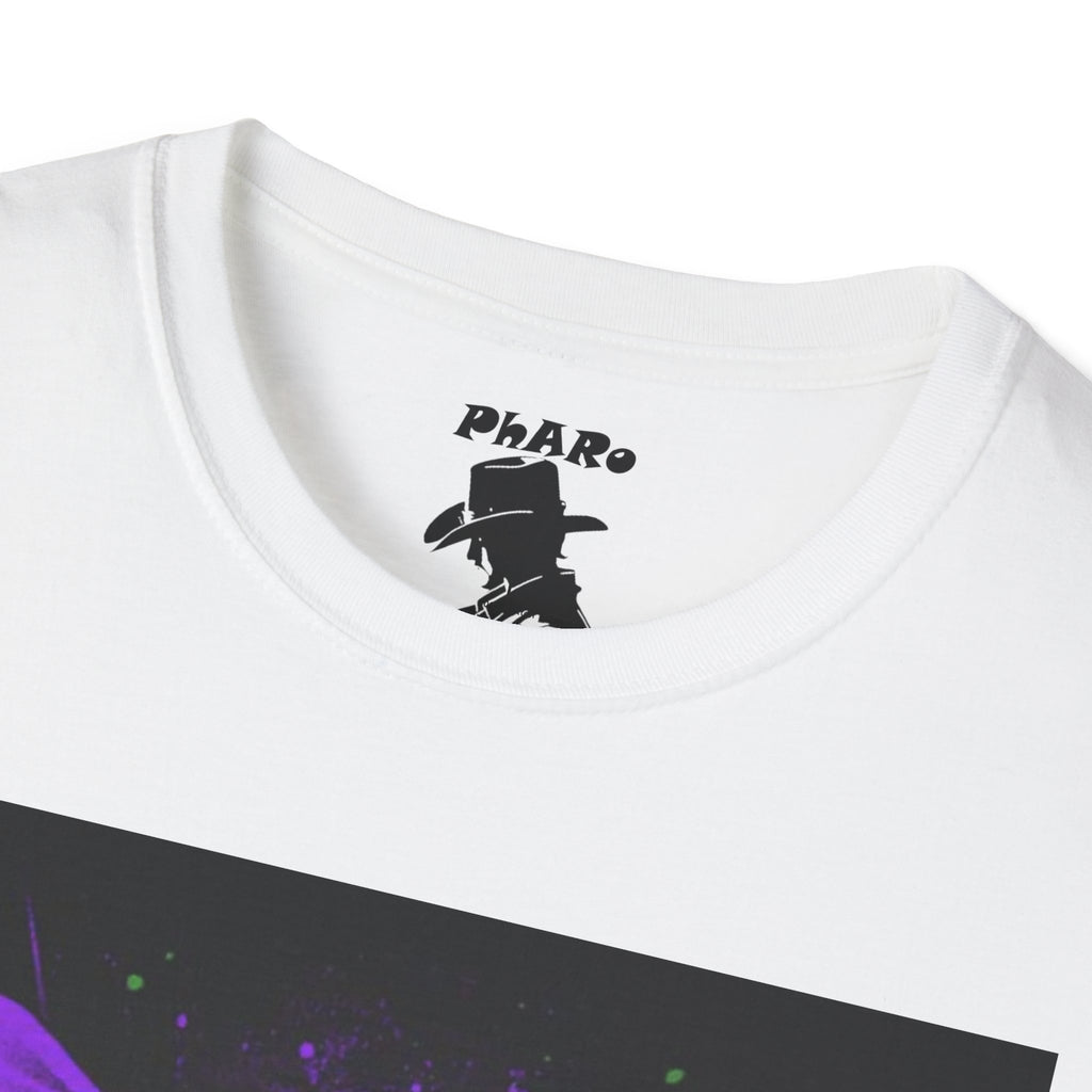 Bold Graphic Unisex T-Shirt - Edgy Design with Purple and Green Elements