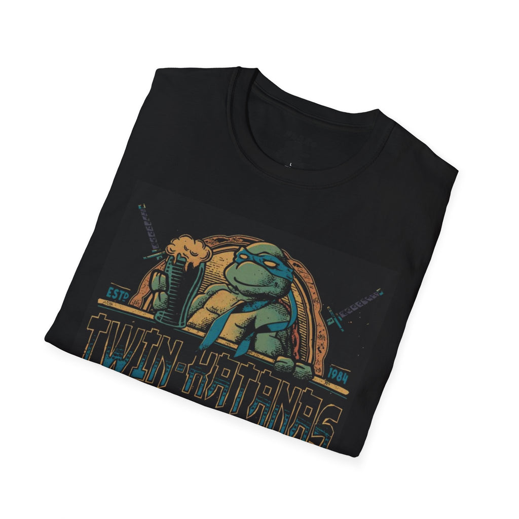 Retro Ninja Turtles T-Shirt - Twin Katanas Design