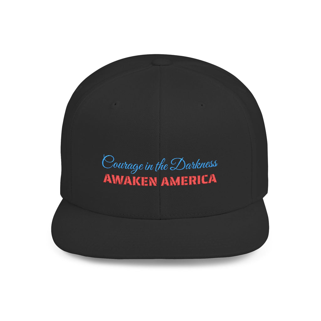 Courage in the Darkness Snapback Hat, Adjustable Cap for Outdoor Events, Casual Streetwear, Gift for Friends, Patriotic Apparel