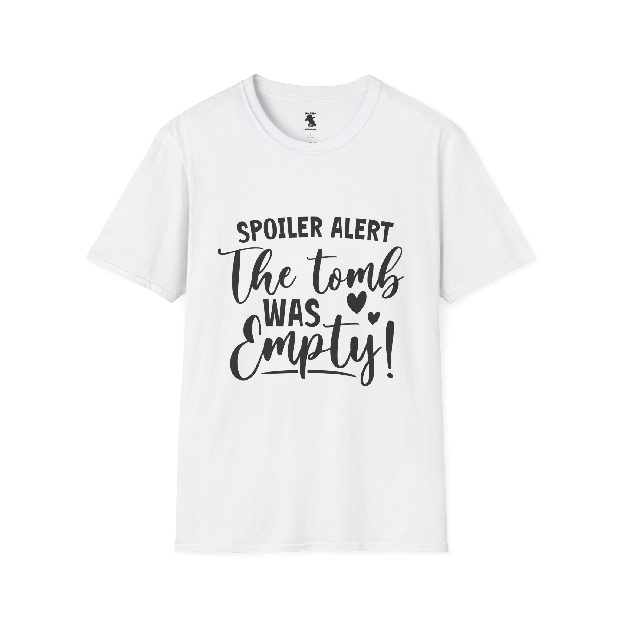 'Spoiler Alert: The Tomb Was Empty' Unisex Softstyle T-Shirt - Perfect for Easter and Celebrations!