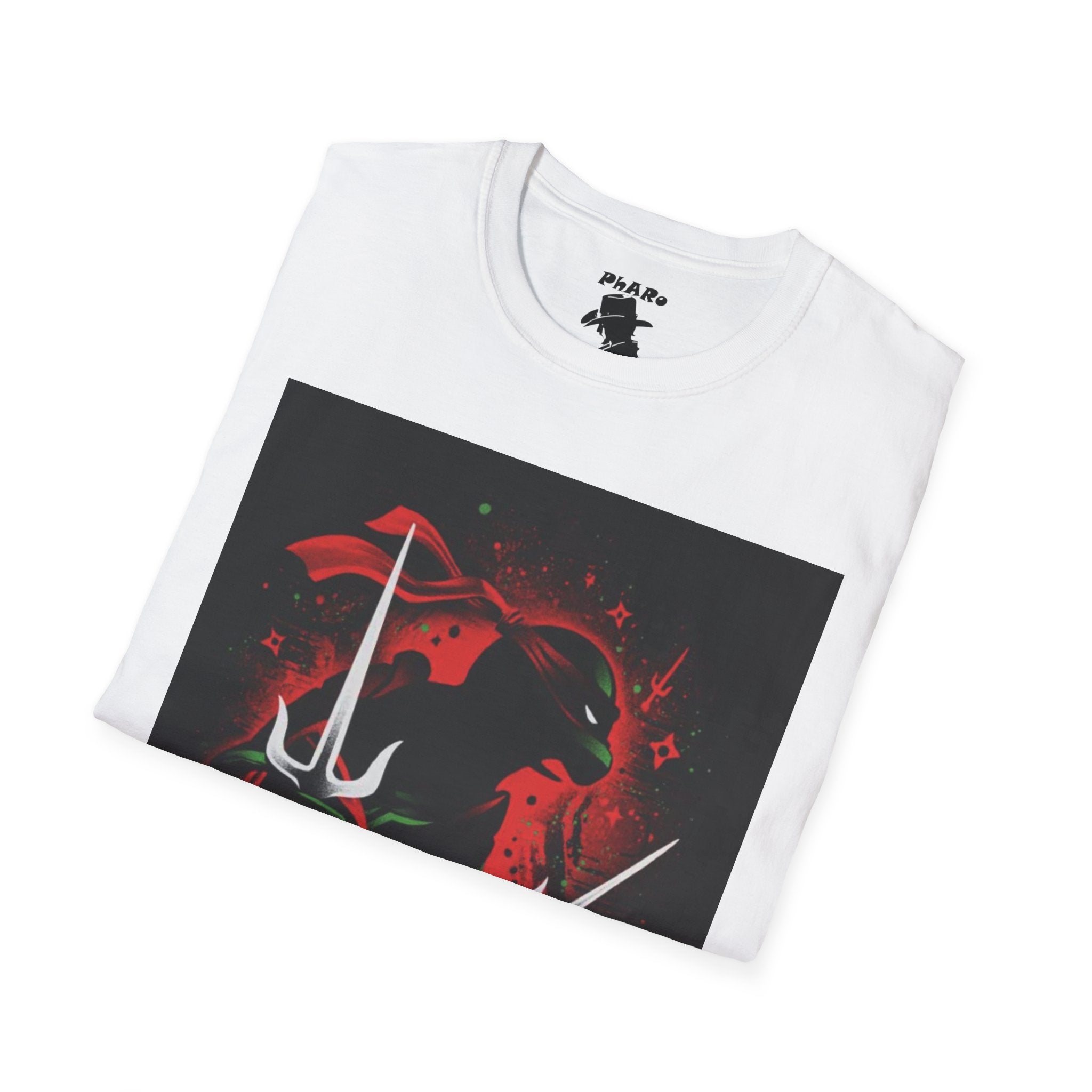 Bold Graphic Unisex T-Shirt - Edgy Design with Red and Green Elements