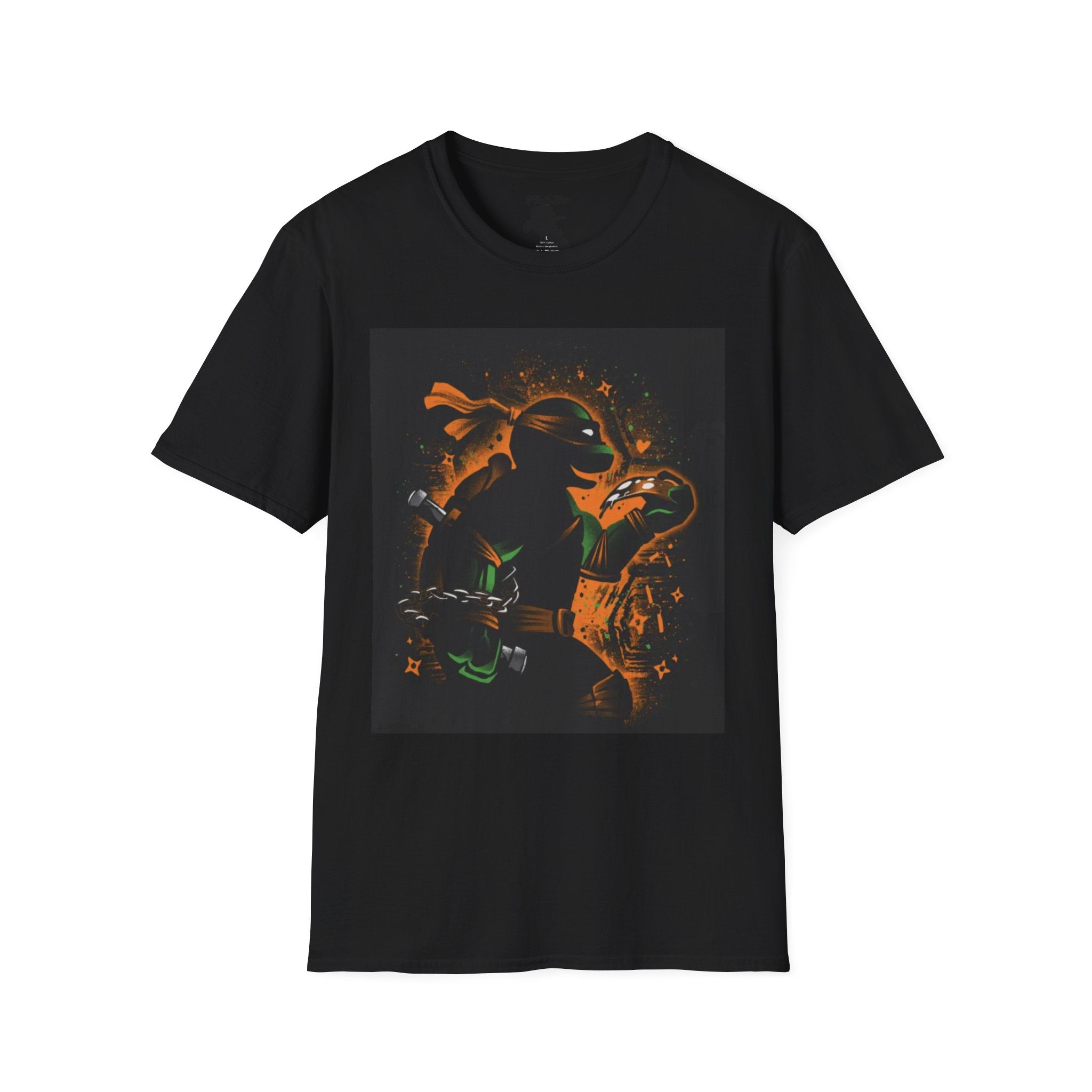 Bold Graphic Unisex T-Shirt - Edgy Design with Orange and Green Elements