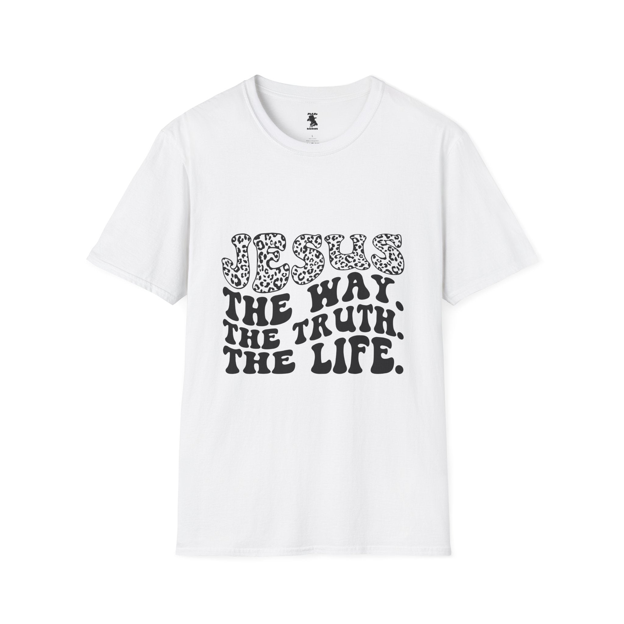 Inspirational Unisex Softstyle T-Shirt: 'Jesus - The Way, The Truth, The Life'