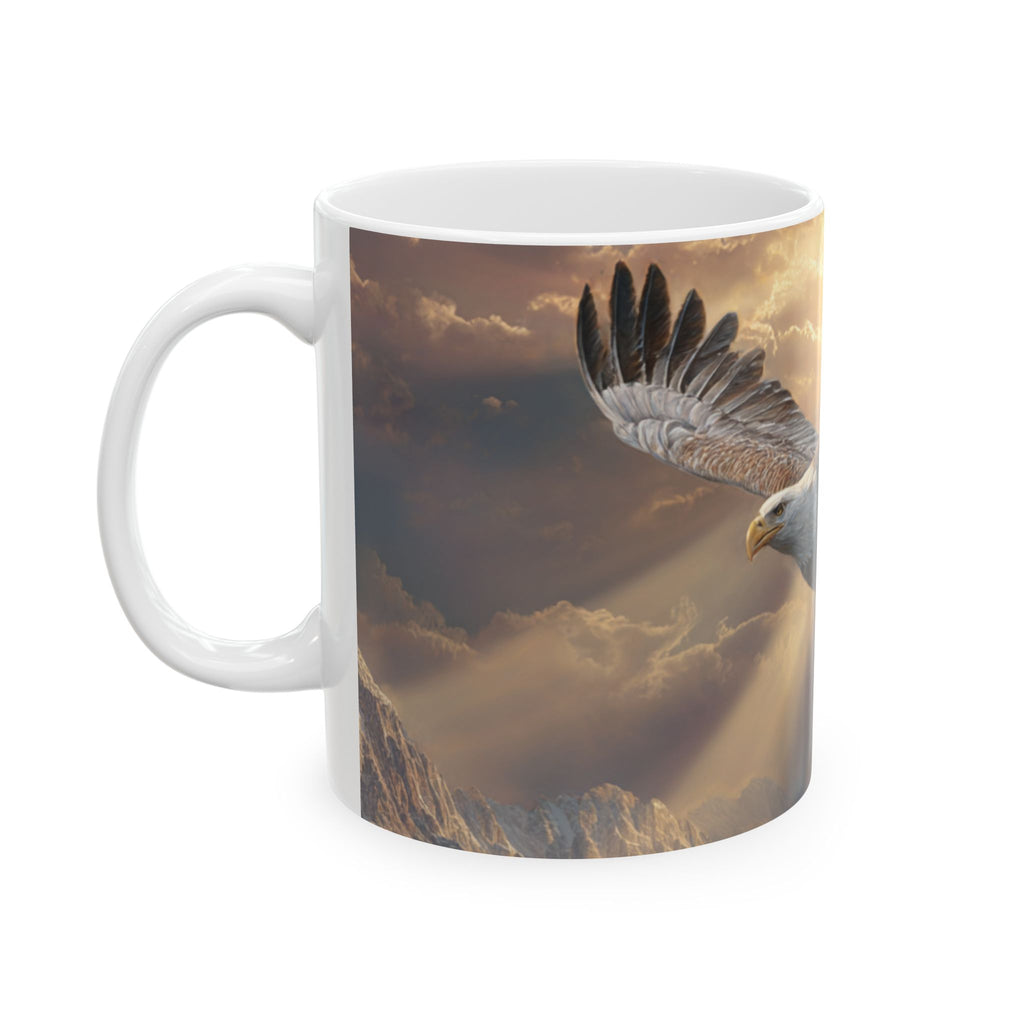 Patriots of Courage Ceramic Mug - Nature Lover Gift, Wildlife Decor, Coffee Mug for Bird Enthusiasts, Imagery of Freedom, Nature Coffee Cup