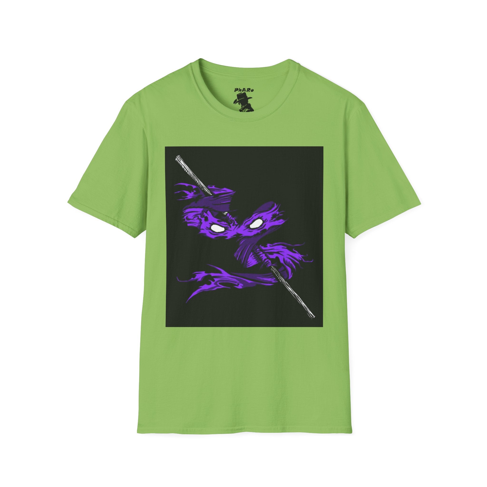 Unisex Softstyle T-Shirt - Bold Purple Turtle Graphic Design