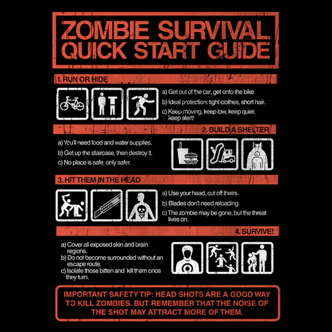 Zombie Survival Quick Start Guide T-Shirt – Unisex Softstyle Tee for Survival Fans