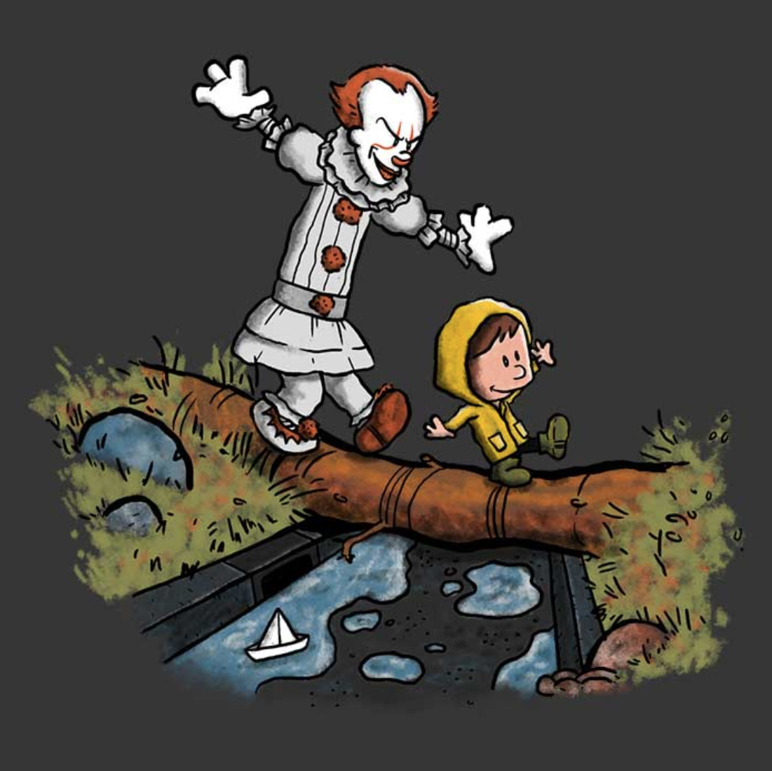 Vintage Horror Graphic Unisex T-Shirt - Pennywise & Georgie Design