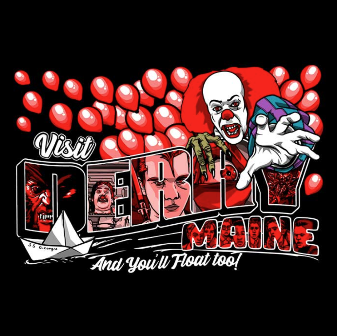 Visit Derry Maine Horror T-Shirt - Unisex Softstyle Tee with Fun Creepy Design