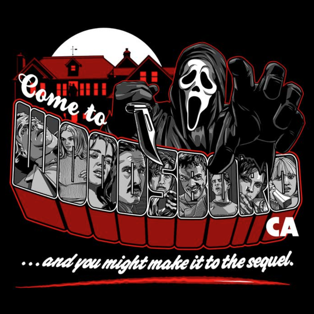 Unisex Softstyle T-Shirt - 'Come to CA' Horror Graphic Tee