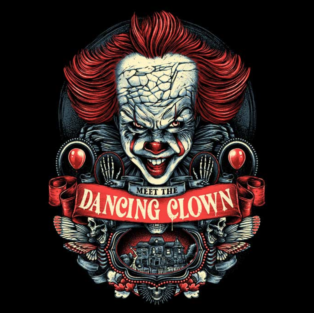 Dancing Clown Graphic Unisex T-Shirt - Perfect for Horror Fans