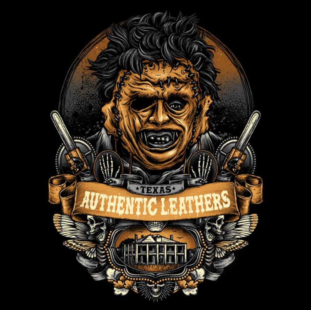 Unisex Softstyle T-Shirt with Authentic Leathers Graphic