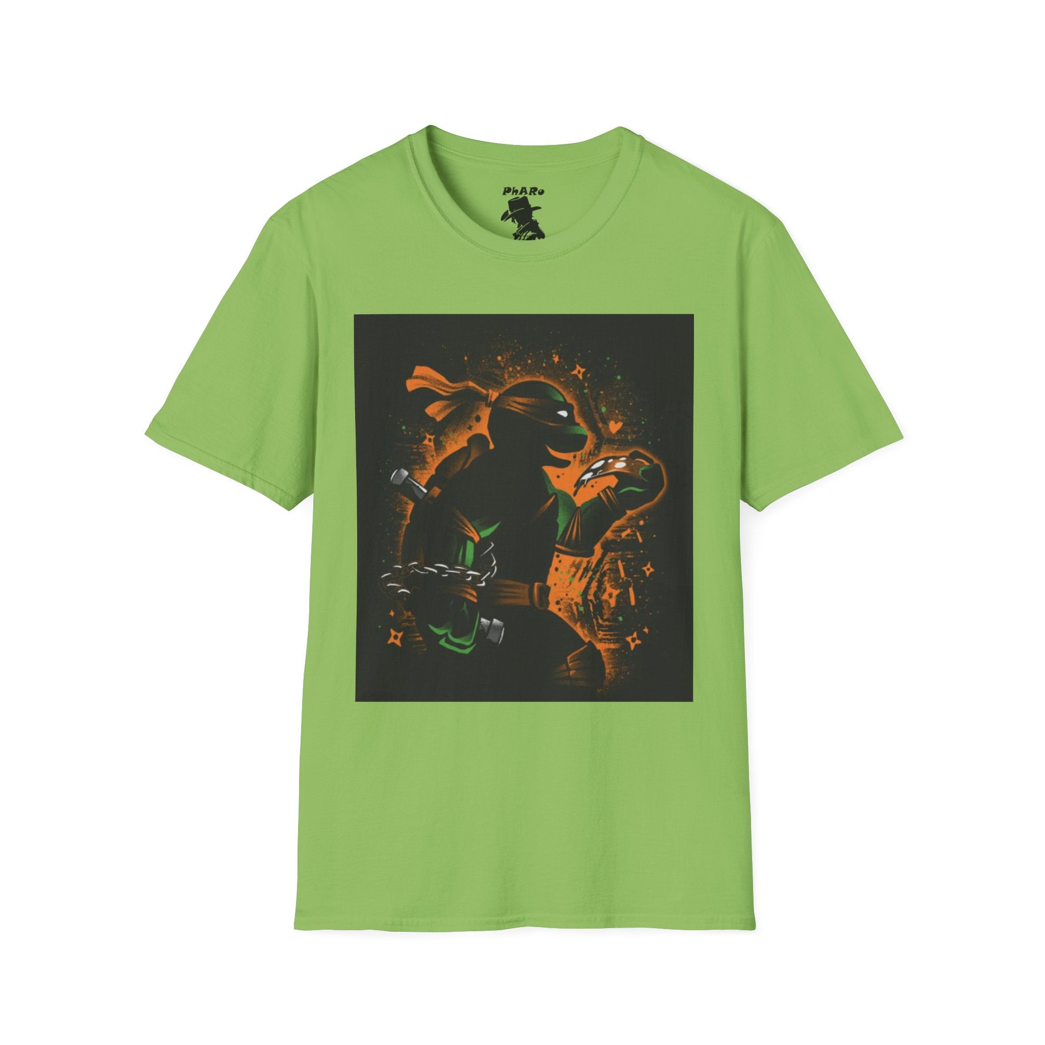 Bold Graphic Unisex T-Shirt - Edgy Design with Orange and Green Elements