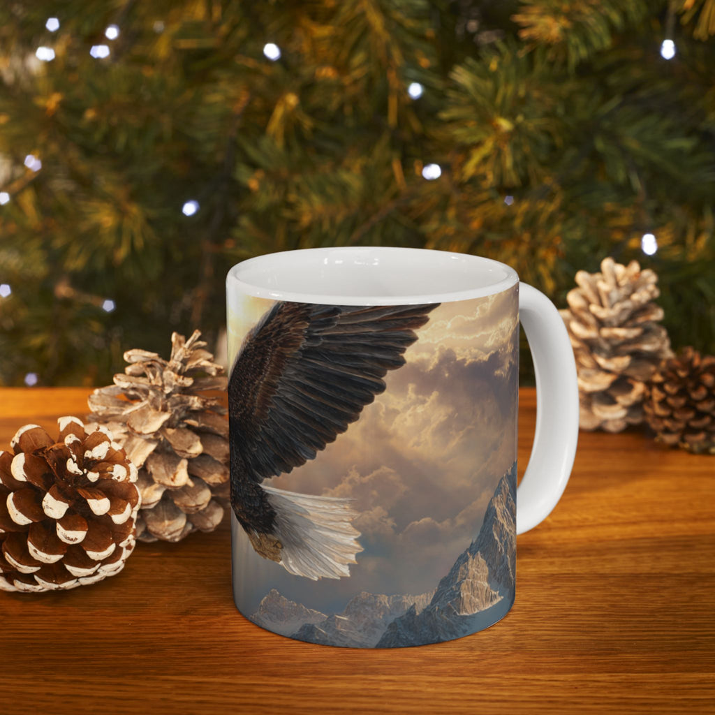 Patriots of Courage Ceramic Mug - Nature Lover Gift, Wildlife Decor, Coffee Mug for Bird Enthusiasts, Imagery of Freedom, Nature Coffee Cup