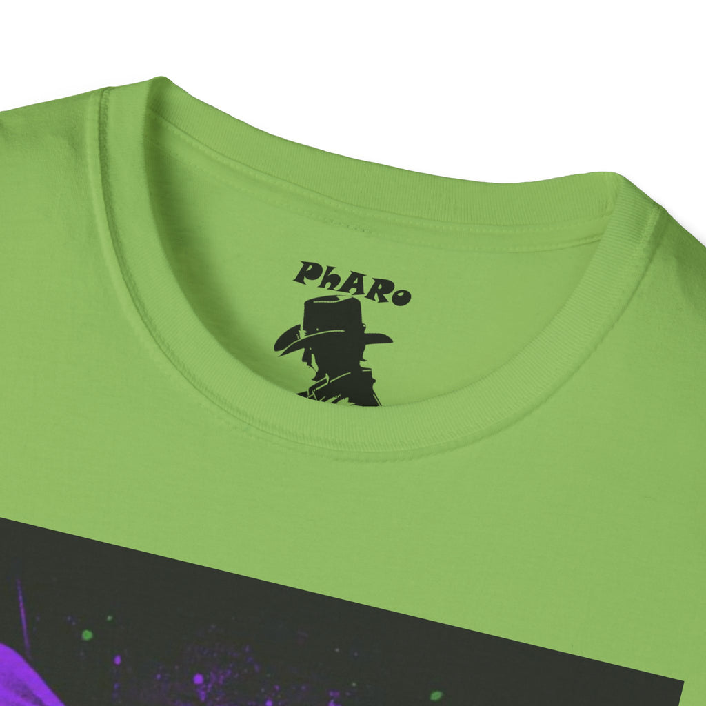 Bold Graphic Unisex T-Shirt - Edgy Design with Purple and Green Elements