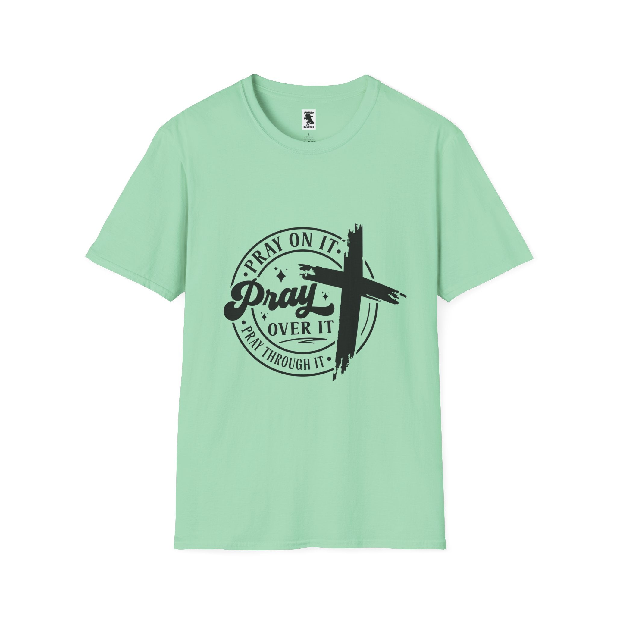 Inspirational Unisex Softstyle T-Shirt - "Pray On It, Pray Through It"