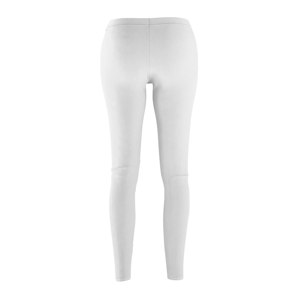 White - Women's Mid-rise Casual Leggings