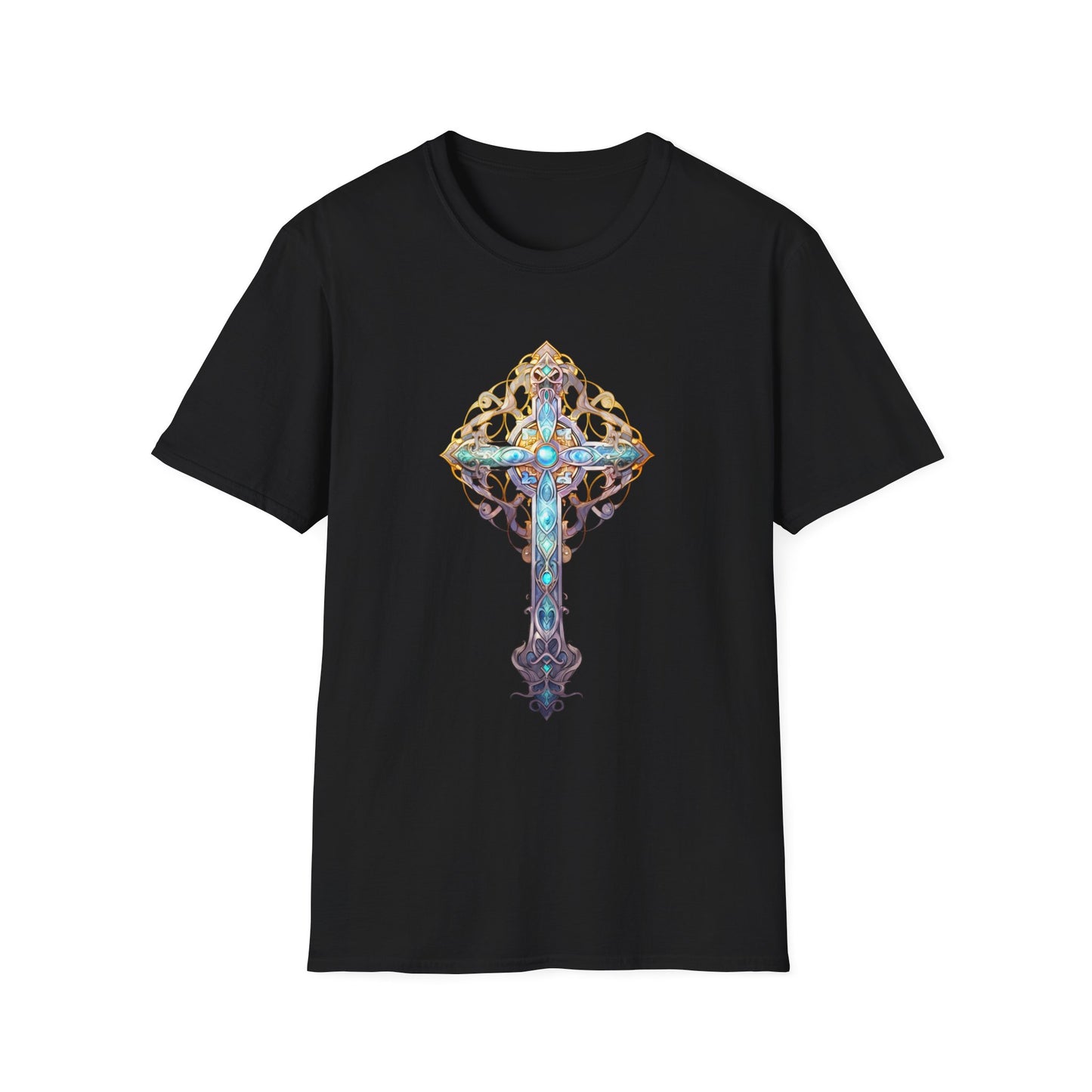 Ornate Stained Glass Cross T-Shirt