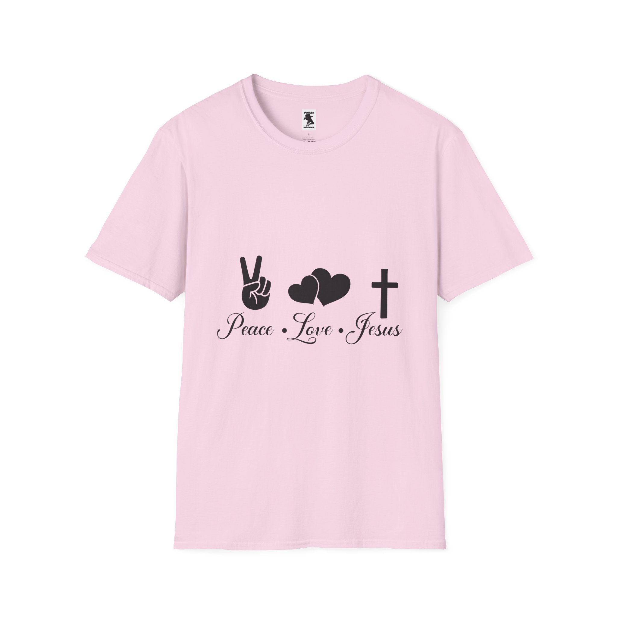 Peace Love Jesus T-Shirt | Unisex Softstyle Tee for Faith & Unity
