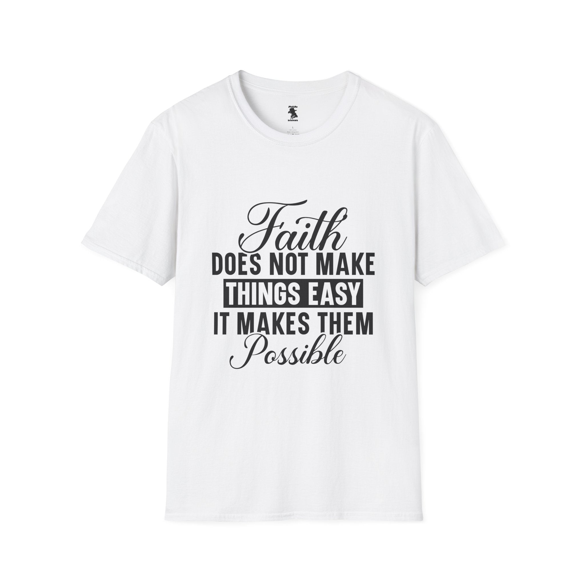 Inspirational Faith T-Shirt: 'Faith Makes Things Possible' - Unisex Softstyle Tee