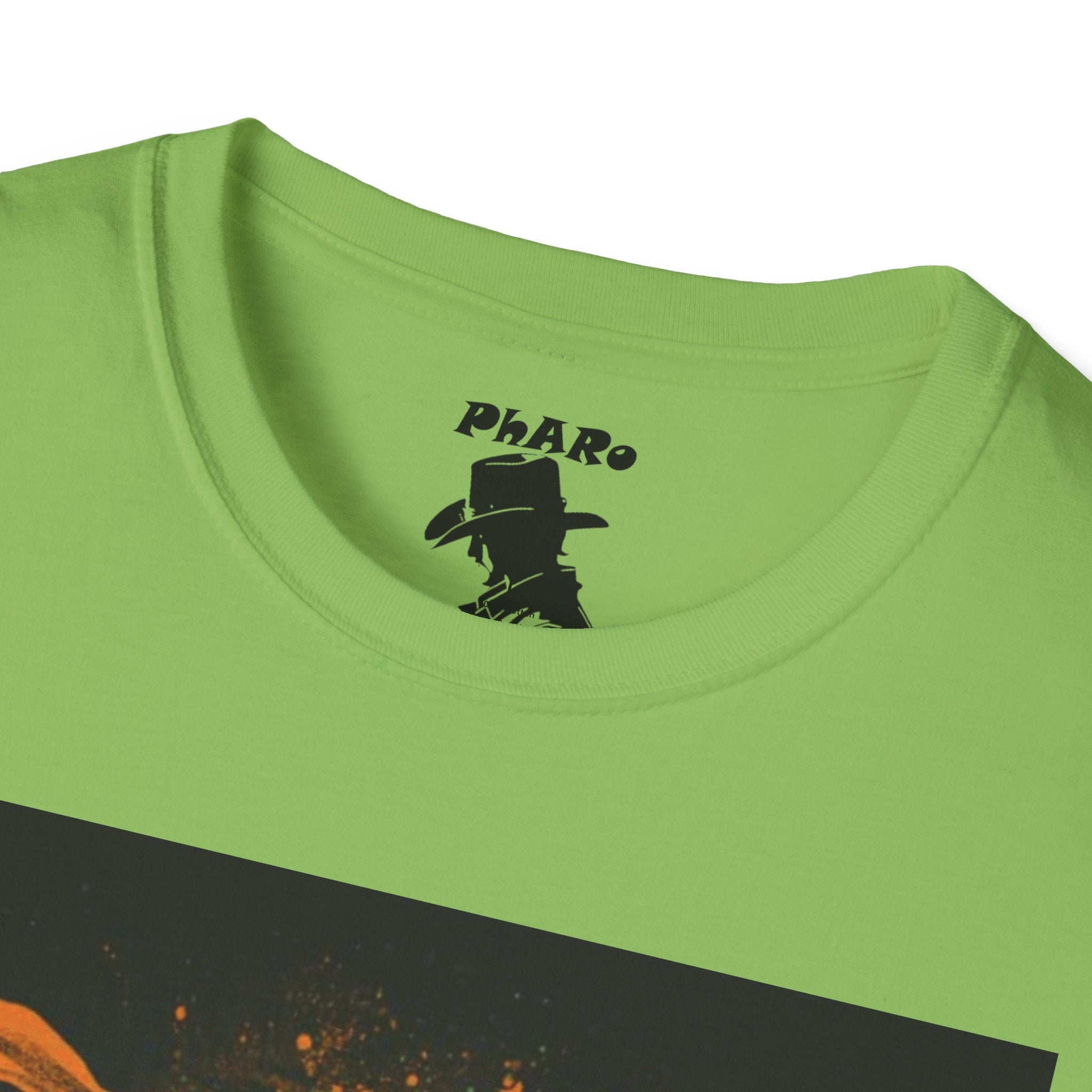 Bold Graphic Unisex T-Shirt - Edgy Design with Orange and Green Elements