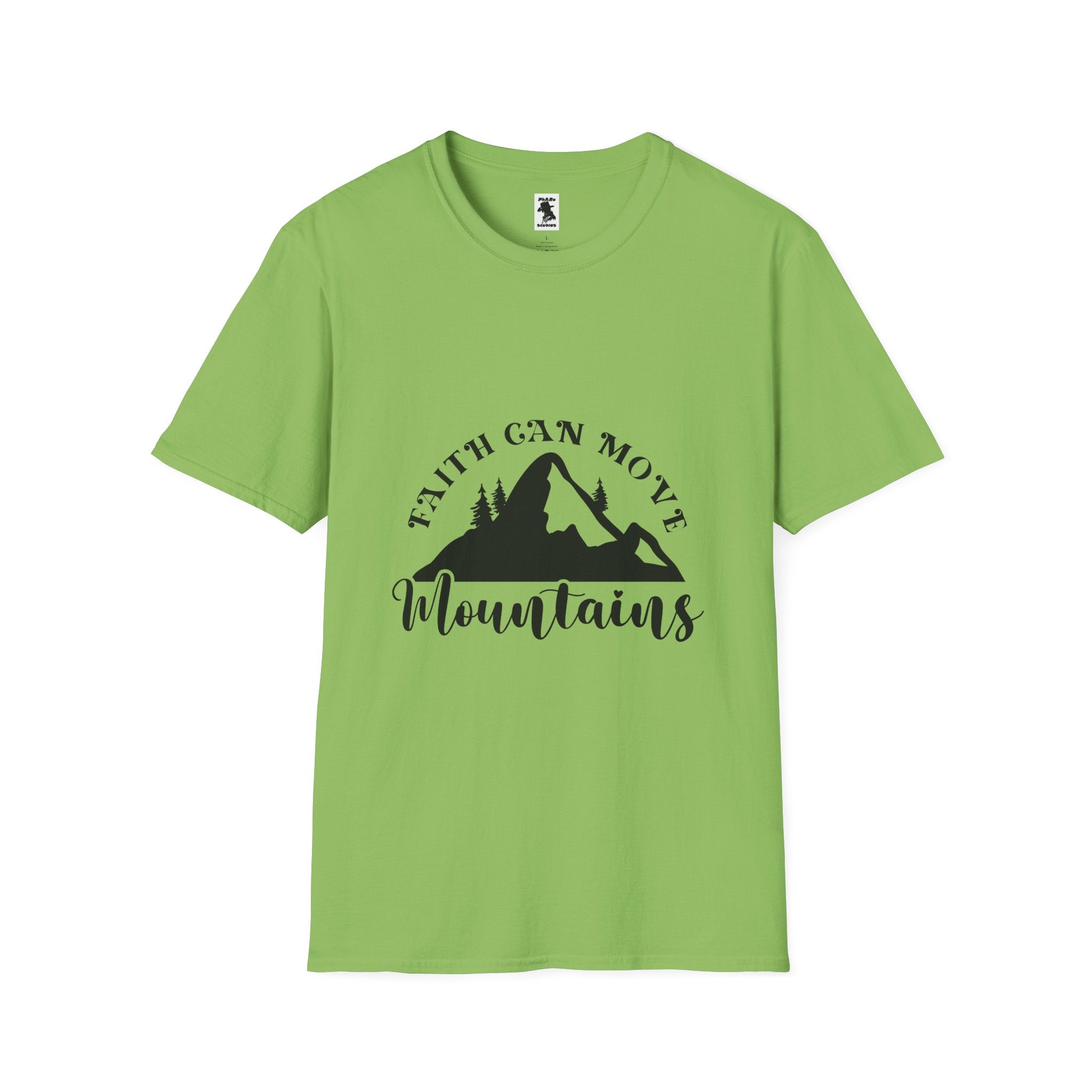 Inspirational Unisex Softstyle T-Shirt - 'Faith Can Move Mountains'