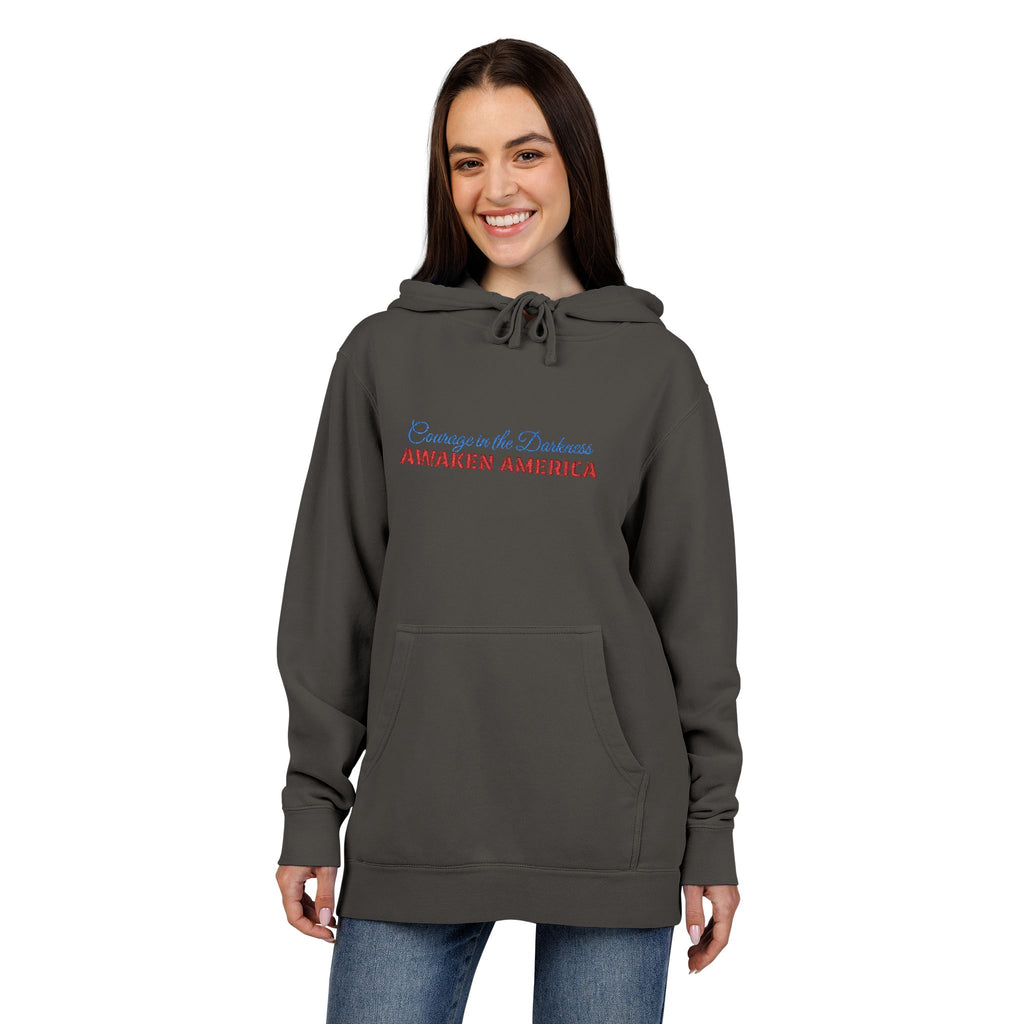 Courage in the Darkness Cozy Embroidered Hoodie for Casual Style, Perfect Gift for Birthdays, Holidays, or Casual Outings, Unisex Fashion, Comfortable Wear