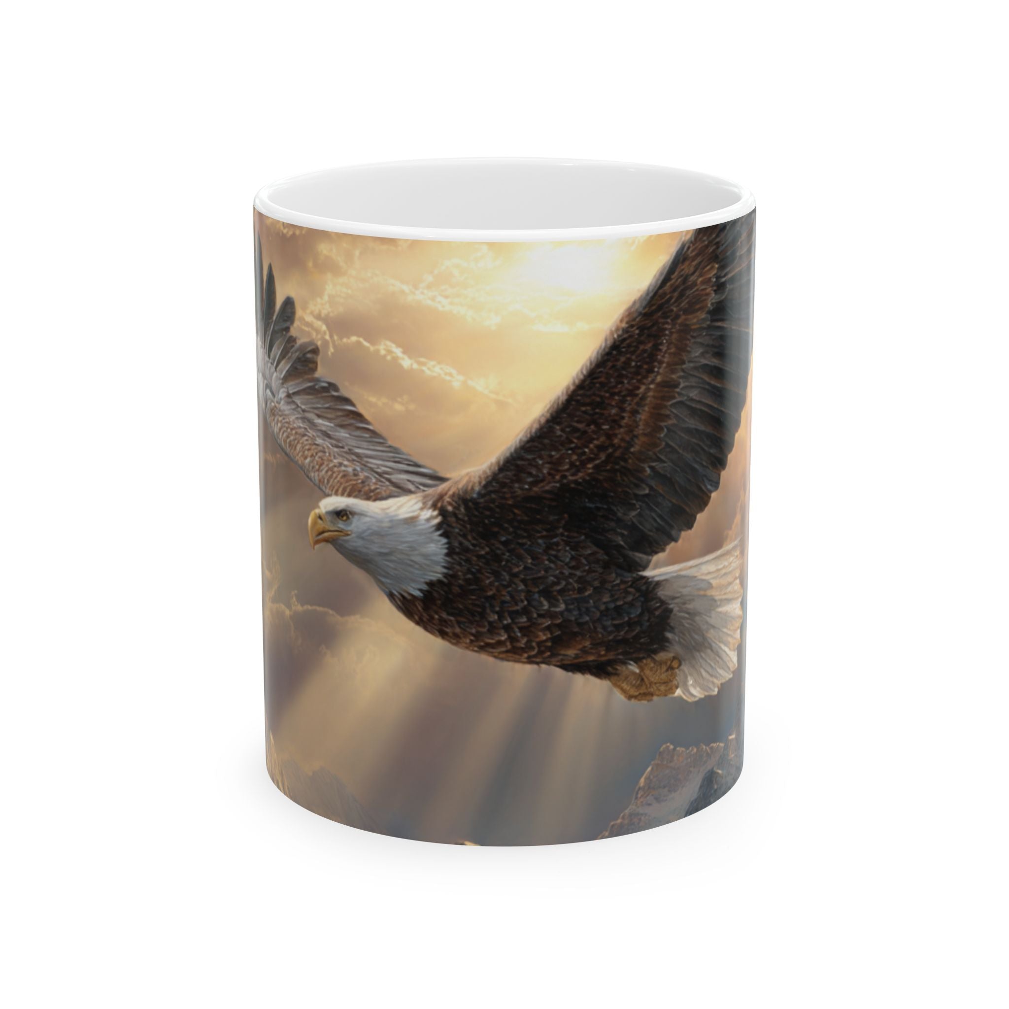 Patriots of Courage Ceramic Mug - Nature Lover Gift, Wildlife Decor, Coffee Mug for Bird Enthusiasts, Imagery of Freedom, Nature Coffee Cup