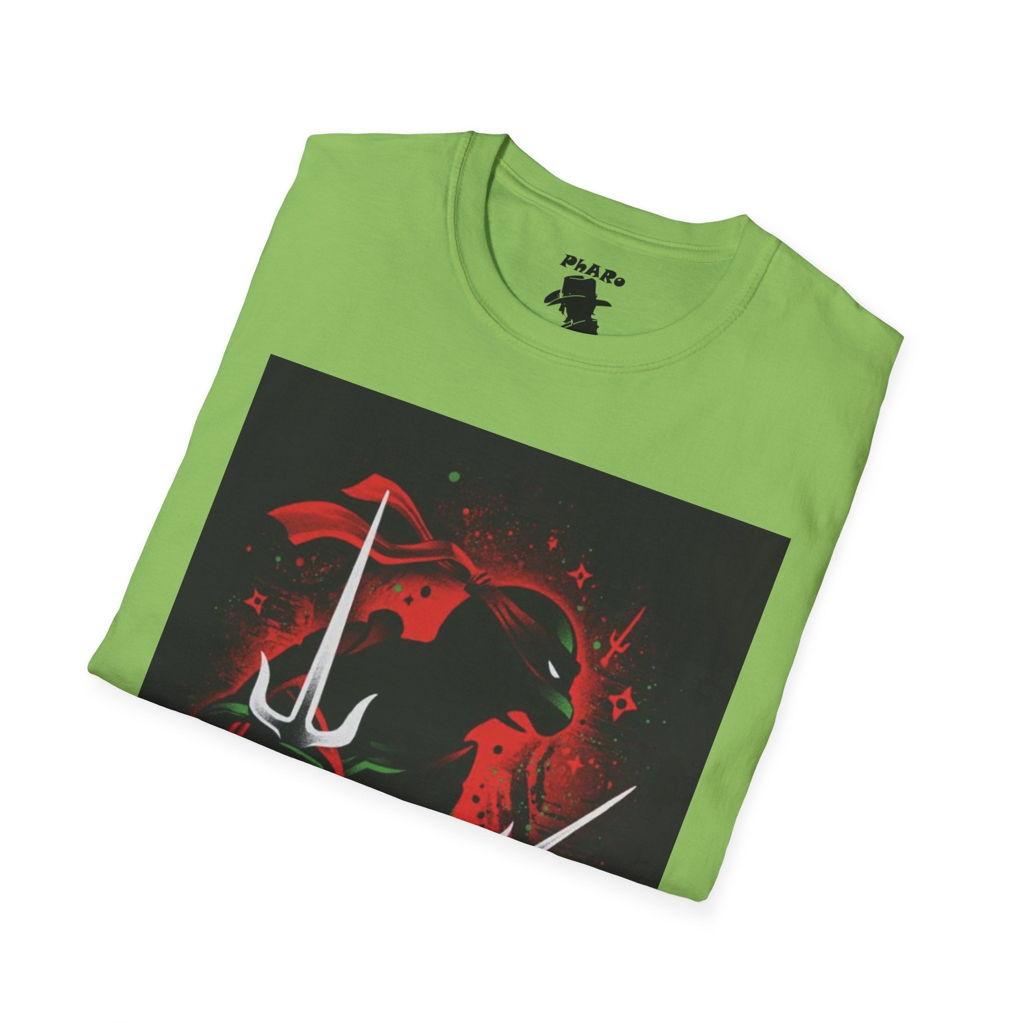 Bold Graphic Unisex T-Shirt - Edgy Design with Red and Green Elements