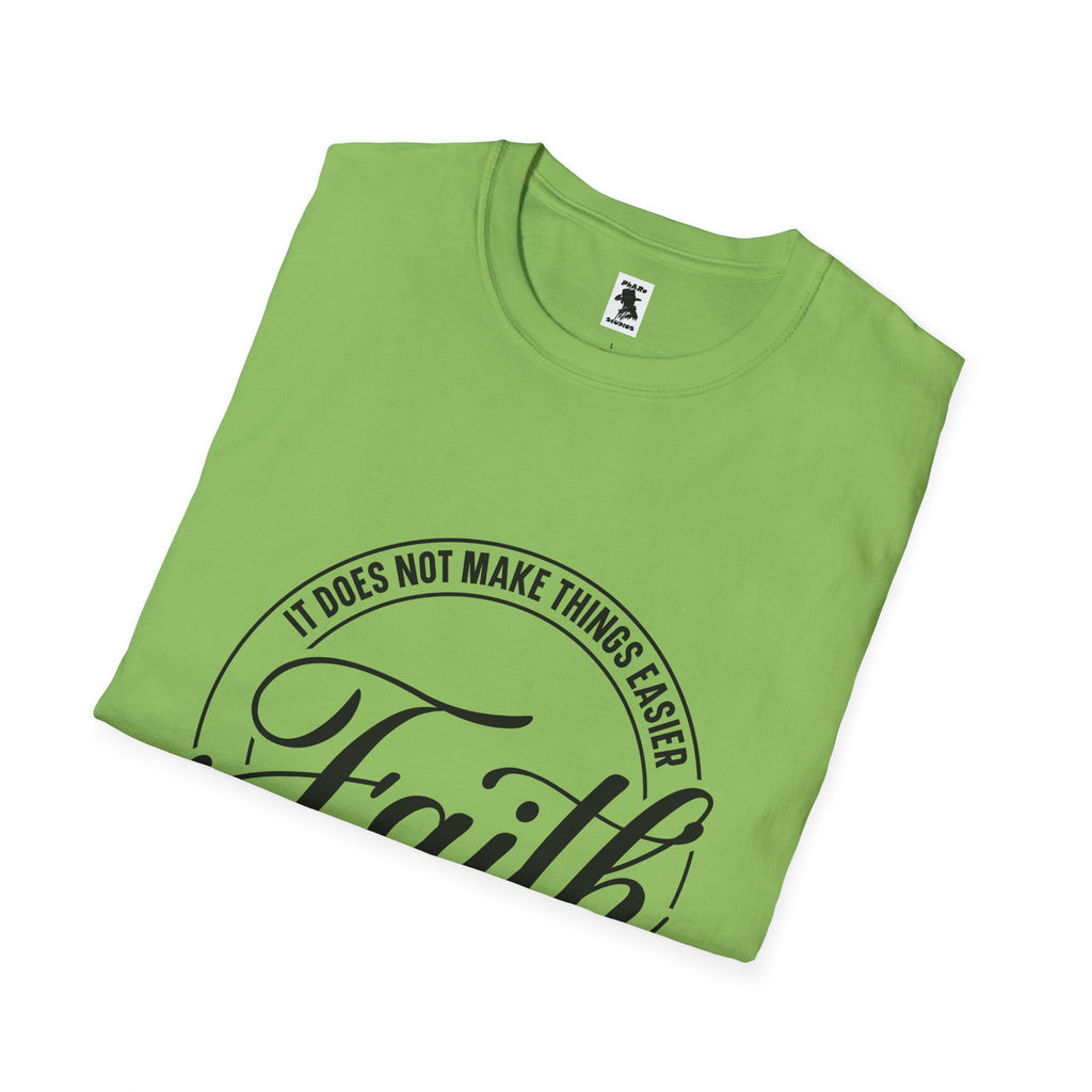 Inspirational Faith T-Shirt - Unisex Softstyle Tee with Luke 1:37 Quote